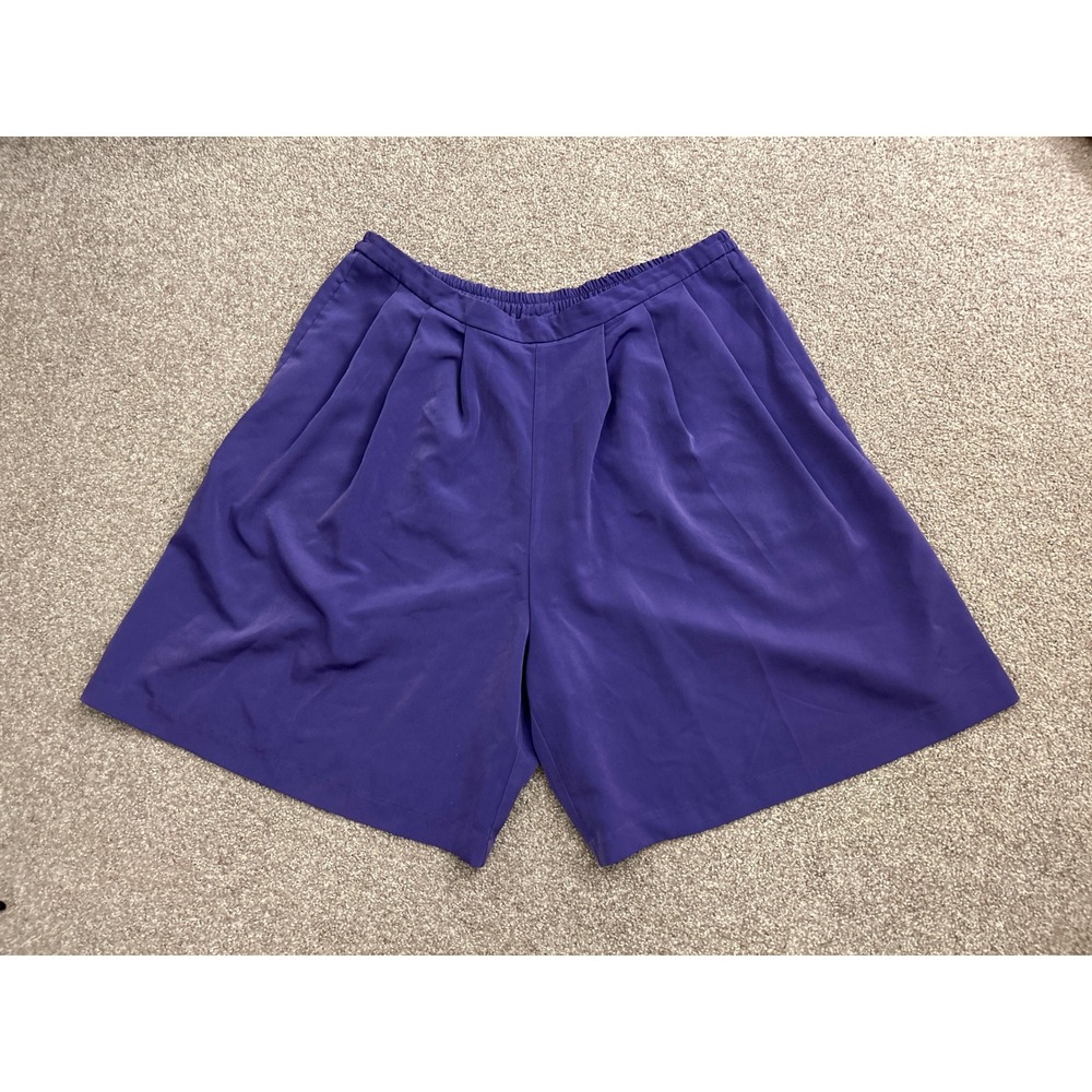 Worthington‎ Pleated Shorts Women 16W Purple Excellent High Waist Wide Leg